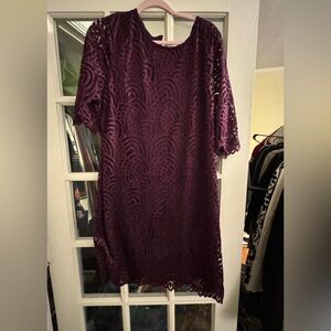 Chic Deep Purple Lace Mini Dress